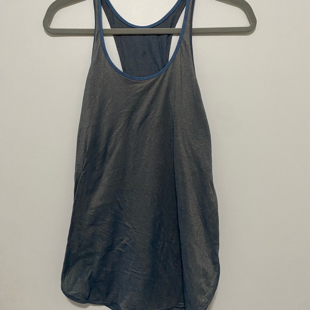 Metallic blue and gold lululemon tank